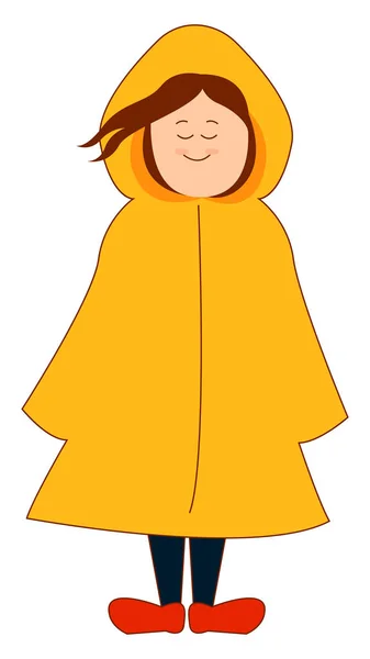 Woman in raincoat, illustration, vector on white background. — Stock Vector