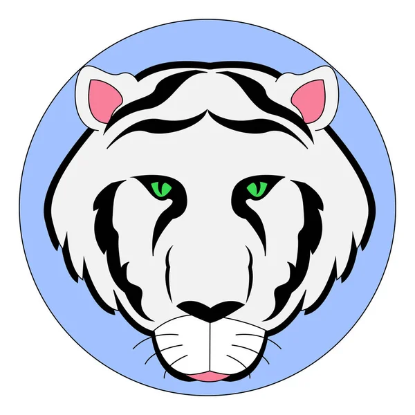 白西伯利亚虎，插图，白色背景的矢量. — 图库矢量图片