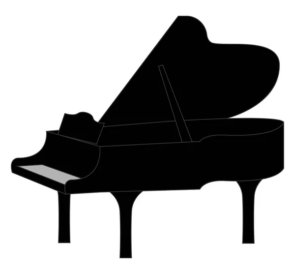 Чорне піаніно, ілюстрація, вектор на білому тлі . — стоковий вектор