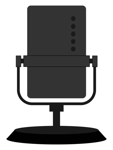 Black microphone, illustration, vector on white background. — Stock Vector