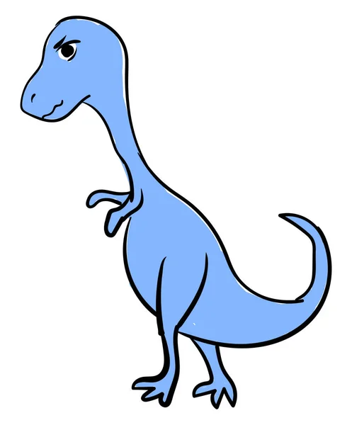 Angry blue dinosaur, illustration, vector on white background. — Stock Vector