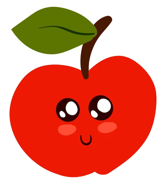 Linda pequeña manzana, ilustración, vector sobre fondo blanco . — Vector de stock