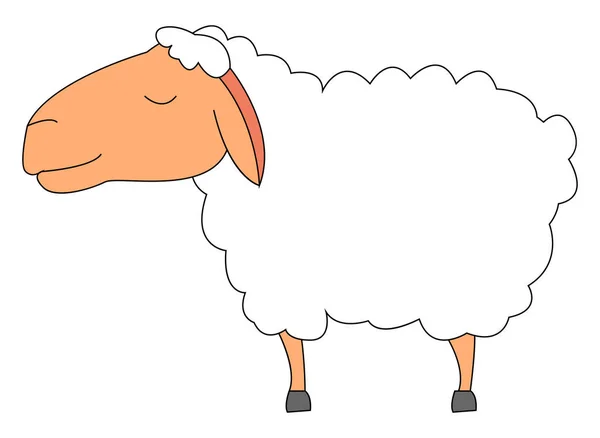 Ruhiges Lamm, Illustration, Vektor auf weißem Hintergrund. — Stockvektor