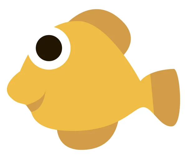 Żółta ryba w morzu, ilustracja, wektor na białym tle. — Wektor stockowy