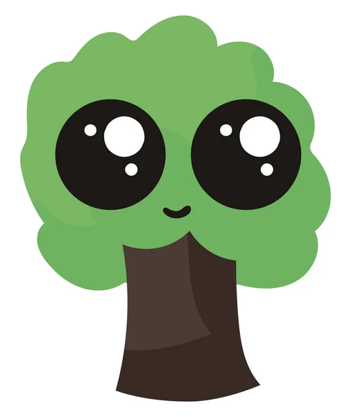 Tree with big eyes, illustration, vector on white background. — Stock Vector