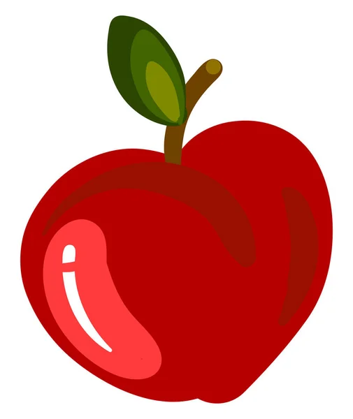 Czerwone jabłko płaskie, ilustracja, wektor na białym tle. — Wektor stockowy