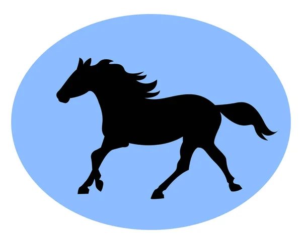 Czarny koń, ilustracja, wektor na białym tle. — Wektor stockowy