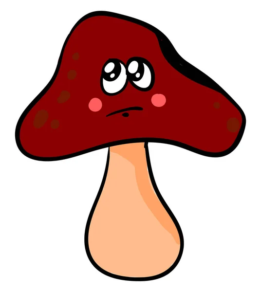 Mushroom with eyes, illustration, vector on white background. — Stock Vector