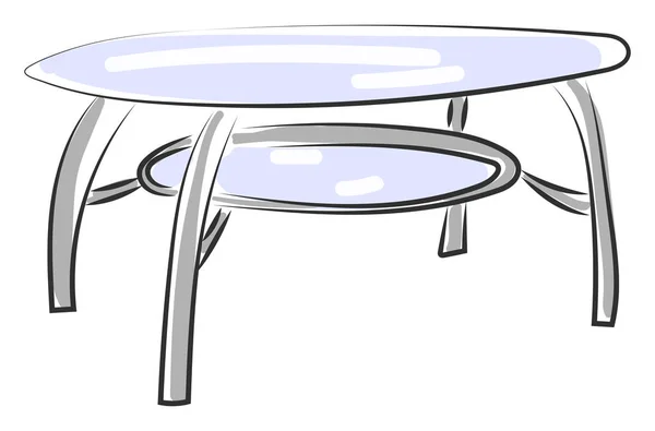 유리 테이블, 그림, 흰색 배경 위의 벡터. — 스톡 벡터