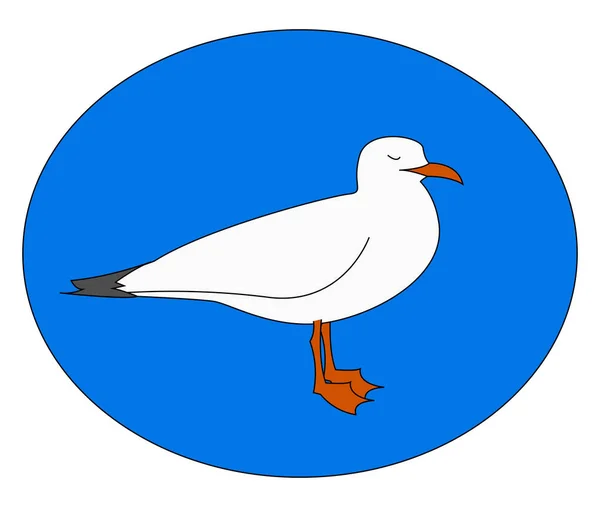 White gull, illustration, vector on white background. — Stock Vector