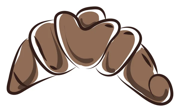 Brown croissant, illustration, vector on white background. — Stock Vector