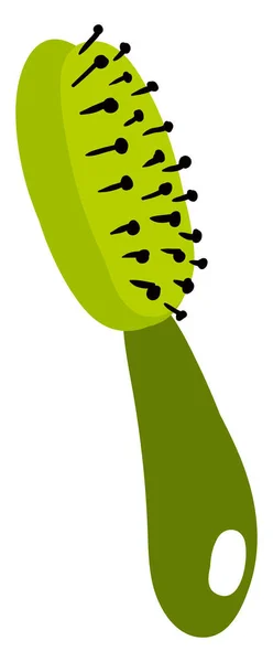 Peigne à cheveux vert, illustration, vecteur sur fond blanc . — Image vectorielle