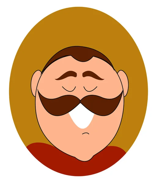 Moustache homme souriant, illustration, vecteur sur fond blanc . — Image vectorielle