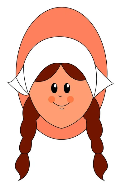 Menina do campo com cabelo vermelho, ilustração, vetor em branco backgr —  Vetores de Stock