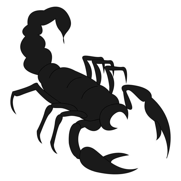 Черный скорпион, иллюстрация, вектор на белом фоне
.