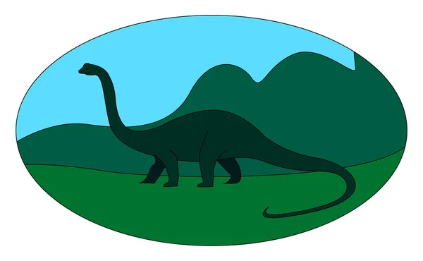 Diplodocus, illustration, vecteur sur fond blanc . — Image vectorielle