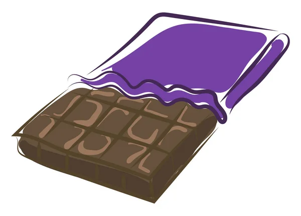 Barra de chocolate, ilustração, vetor no fundo branco. — Vetor de Stock
