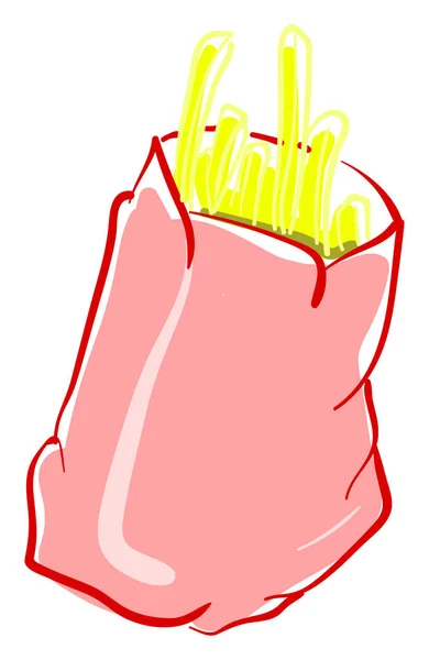 Patatine fritte, illustrazione, vettore su sfondo bianco. — Vettoriale Stock