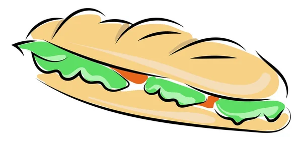 Вкусный сэндвич, иллюстрация, вектор на белом фоне. — стоковый вектор