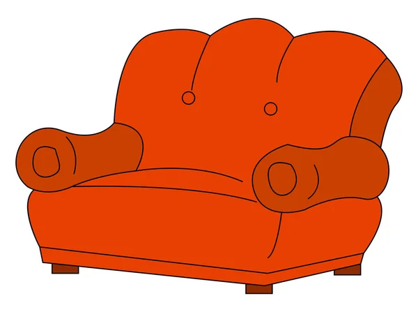 Rotes Sofa, Illustration, Vektor auf weißem Hintergrund. — Stockvektor