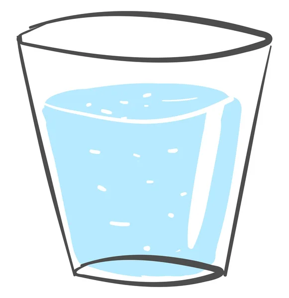 Glas water, illustratie, vector op witte achtergrond. — Stockvector