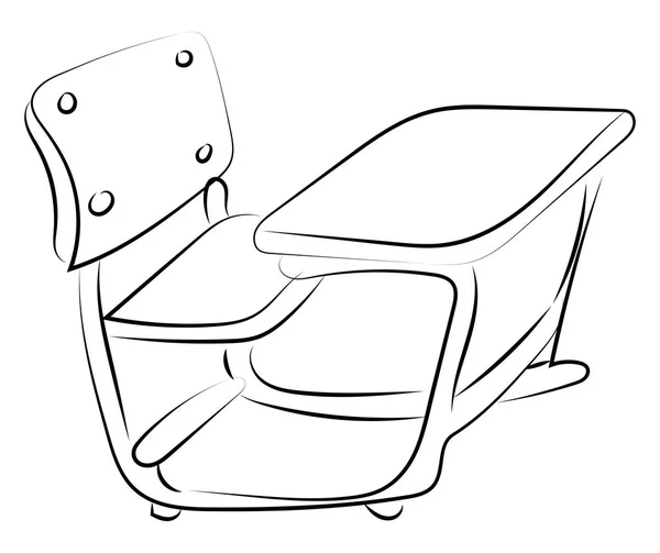 Dessin de table et chaise, illustration, vecteur sur fond blanc — Image vectorielle