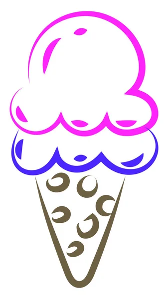 Crème glacée dessin, illustration, vecteur sur fond blanc . — Image vectorielle