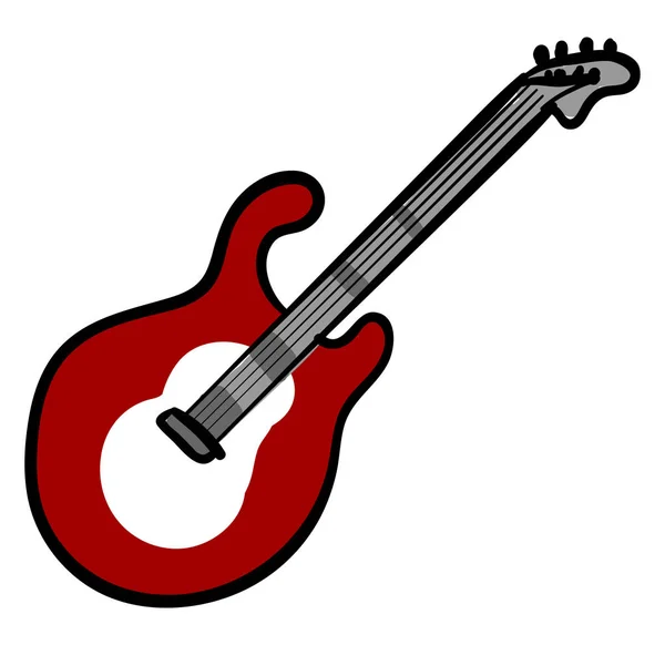Guitarra roja, ilustración, vector sobre fondo blanco . — Vector de stock