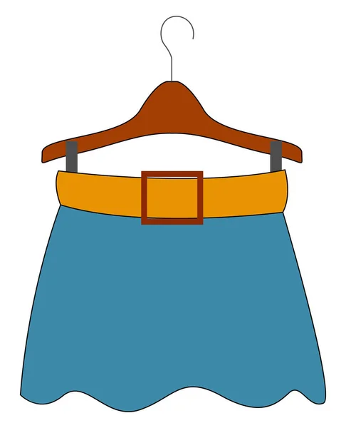 Blauwe vrouw rok, illustratie, vector op witte achtergrond. — Stockvector