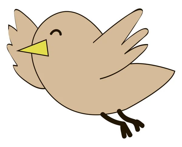 Joyeux petit oiseau, illustration, vecteur sur fond blanc . — Image vectorielle