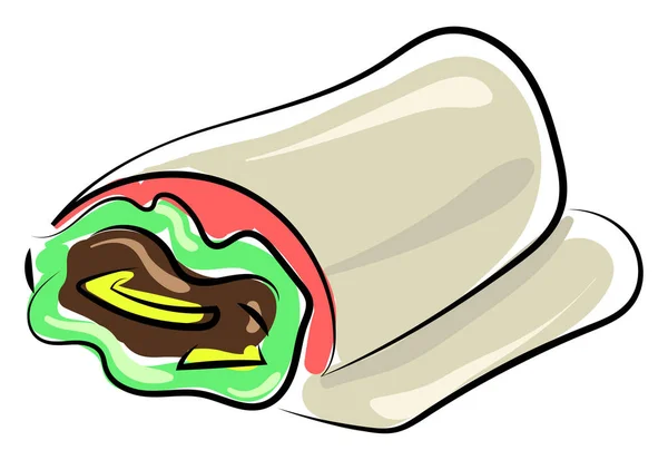 Shawarma disegno, illustrazione, vettore su sfondo bianco . — Vettoriale Stock