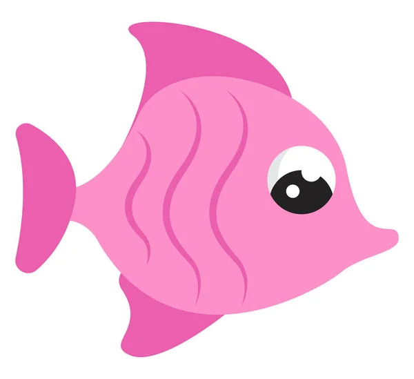 Pink cute fish, illustration, vector on white background. — Stock Vector