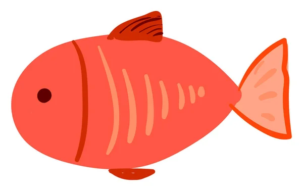 赤い平らな魚、イラスト、白い背景のベクトル. — ストックベクタ