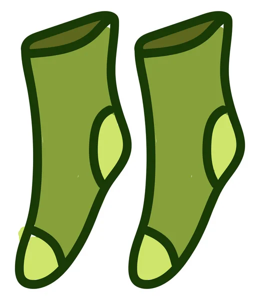 Chaussettes vertes, illustration, vecteur sur fond blanc . — Image vectorielle