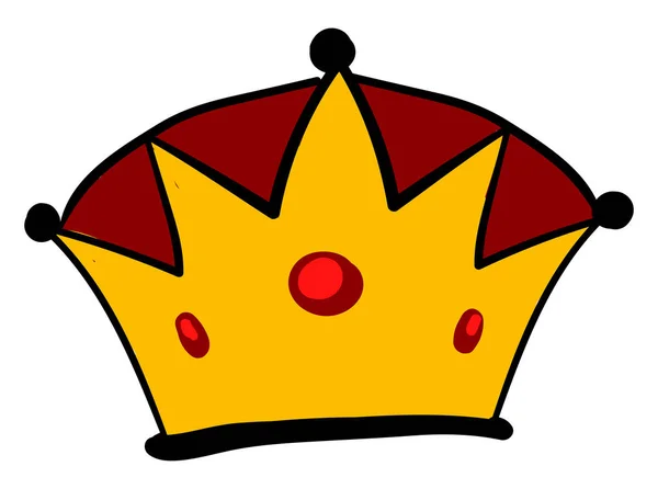 Re corona, illustrazione, vettore su sfondo bianco. — Vettoriale Stock
