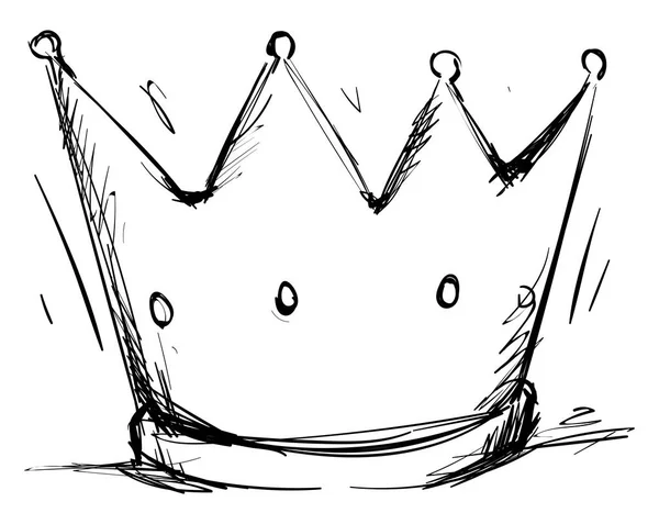 Kroon tekening, illustratie, vector op witte achtergrond. — Stockvector