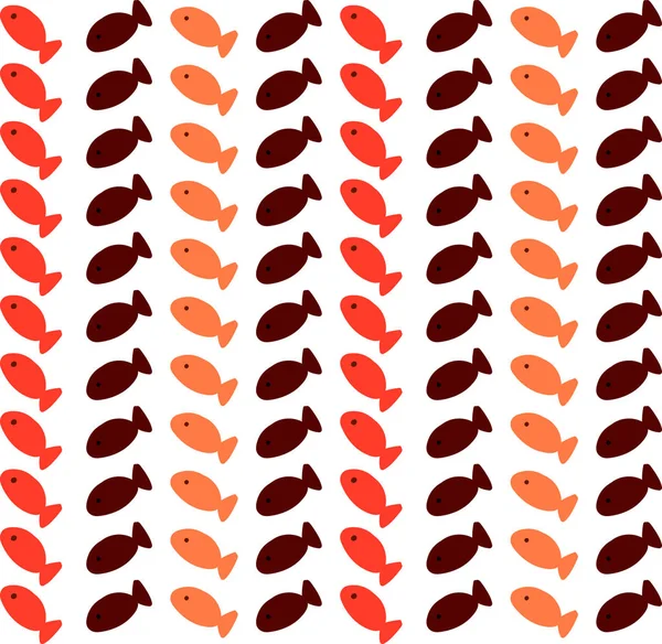 Fishes wallpaper, illustration, vector on white background. — Stock Vector