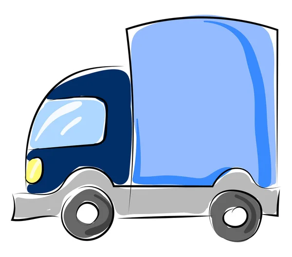 Camión azul, ilustración, vector sobre fondo blanco . — Vector de stock