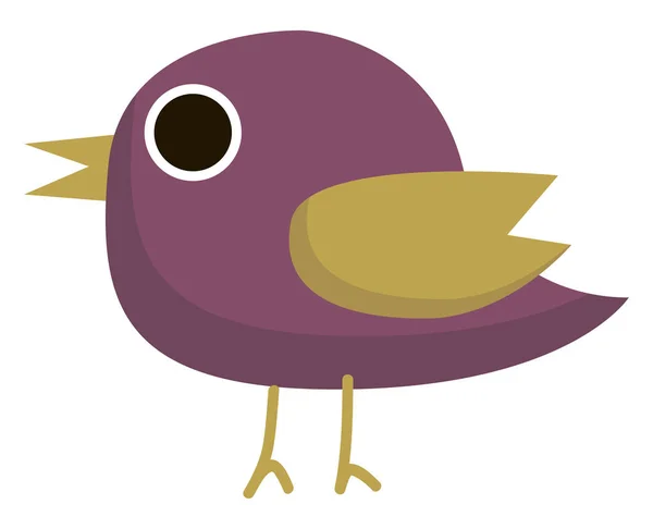 Purple bird, illustration, vector on white background. — Stock Vector