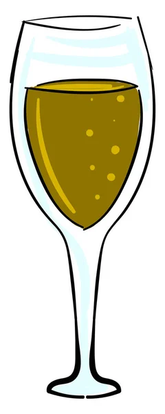 Glas Champagne, illustratie, vector op witte achtergrond. — Stockvector
