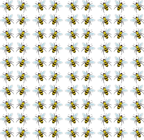 Bees wallpaper, illustration, vector on white background. — Stock Vector