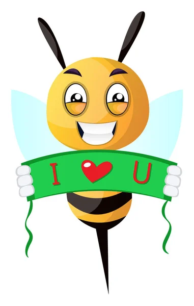 Bee sharing kärlek, illustration, vektor på vit bakgrund. — Stock vektor