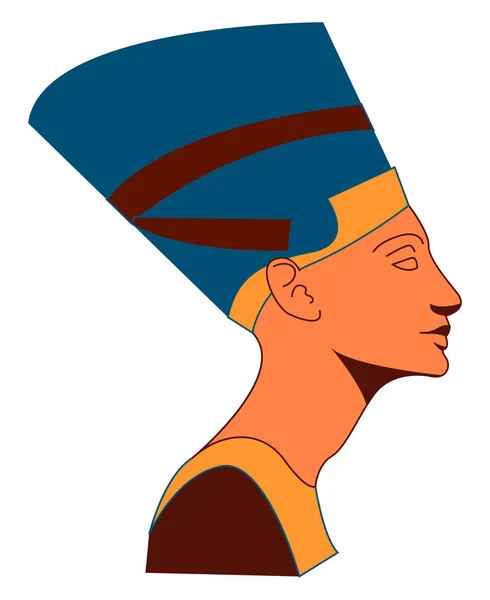 Nefertiti, illustratie, vector op witte achtergrond. — Stockvector