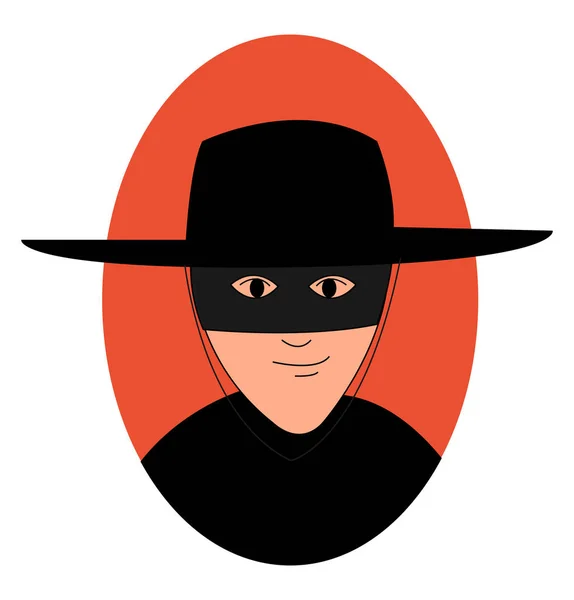 Zorro com máscara, ilustração, vetor sobre fundo branco . —  Vetores de Stock