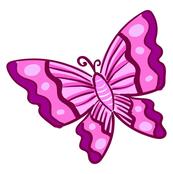 Mariposa rosa, ilustración, vector sobre fondo blanco . — Vector de stock