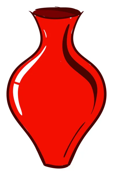 Red vase, illustration, vector on white background. — Stock Vector