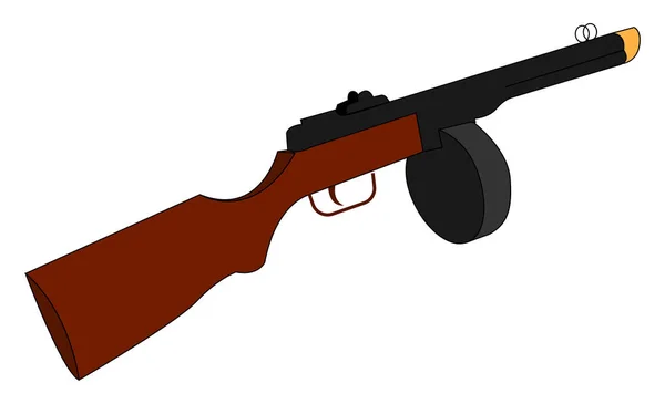 Machine gun, illustration, vector on white background. — Stock Vector