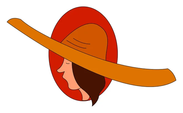 Mujer con sombrero, ilustración, vector sobre fondo blanco . — Archivo Imágenes Vectoriales