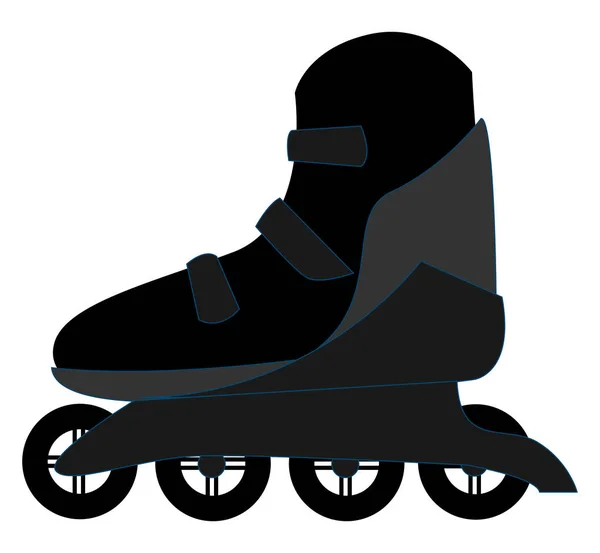 Patines de rodillos negros, ilustración, vector sobre fondo blanco . — Archivo Imágenes Vectoriales