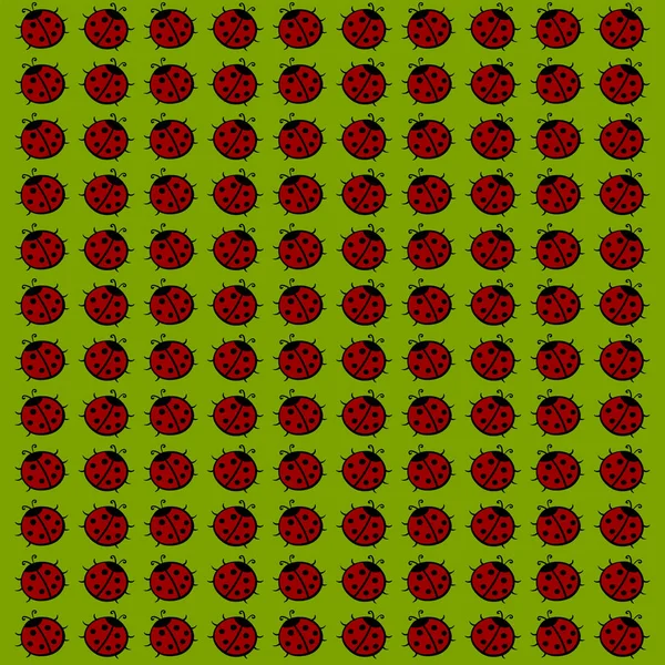Ladybug fondo de pantalla, ilustración, vector sobre fondo blanco . — Vector de stock